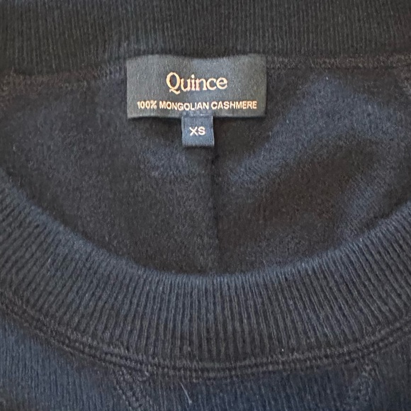 Quince Mongolian Cashmere Shrunken Sweatshirt Black Size XS - Picture 8 of 10